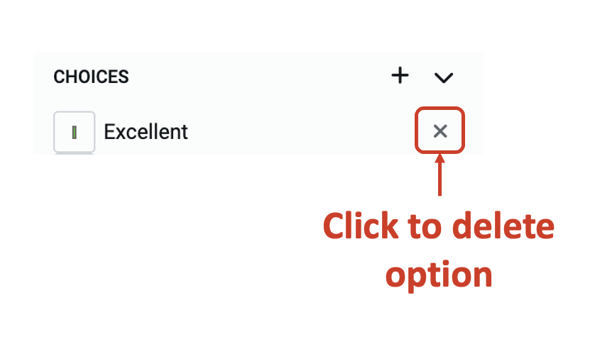 Image showing how to delete an option